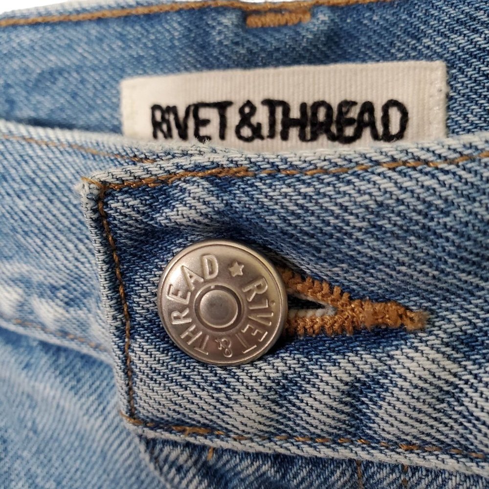 Rivet & Thread Womens Size 32 Jeans Madewell Denim High Rise Wide Leg 37x30 Ltd - Picture 12 of 14